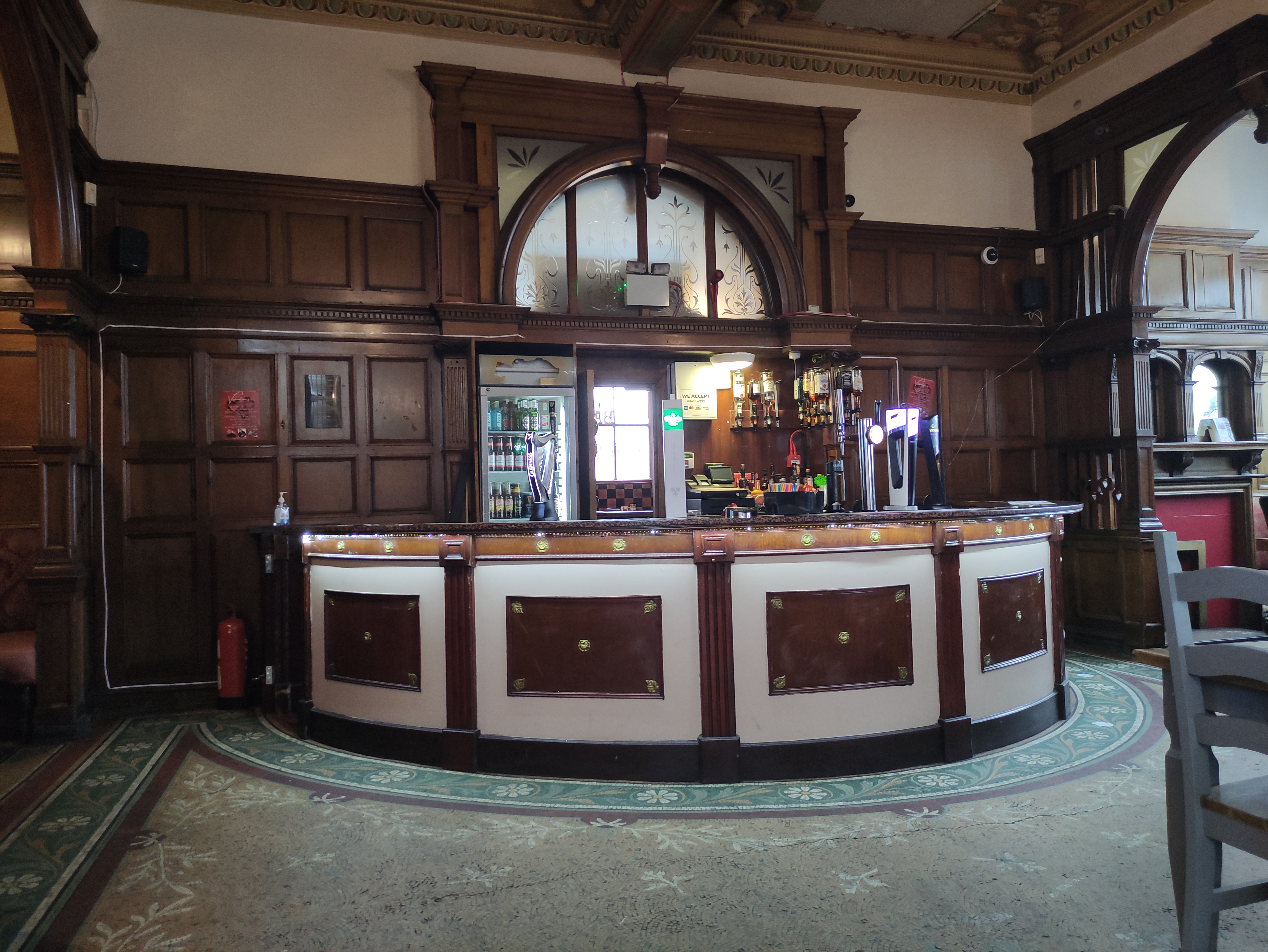 Lounge Bar Counter in 2024 with painted panelling.  by Andy Shaw. Published on 