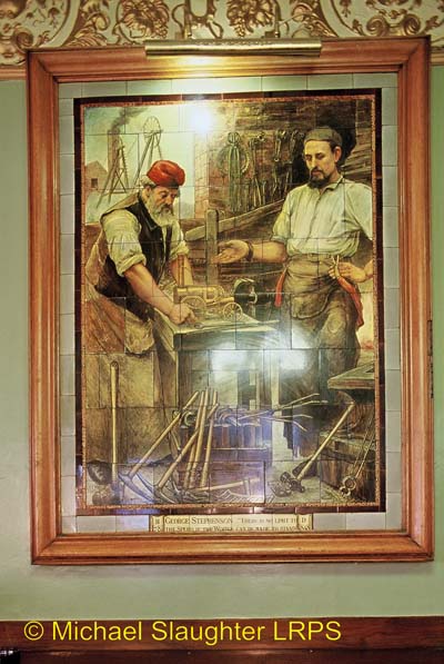 George Stephenson Tiled Mural.  by Michael Slaughter. Published on 