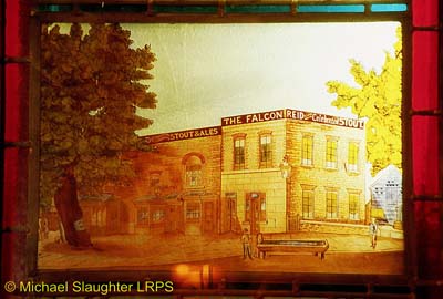 Window Depicting Original Pub.  by Michael Slaughter. Published on 